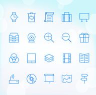 20 Trendy Thin Icons for web and mobile Set 9
