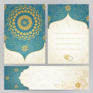 Vintage ornate cards with flowers and curls N9