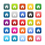 House sign 1 credits Satin icon rounded square button shadow