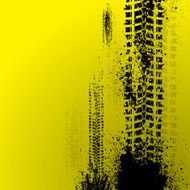 Yellow tire track