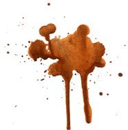 Brown watercolor blots on white background N2