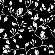 Butterflies in the leaves (seamless background) N2