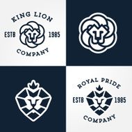 Set of Lion logo templates N2