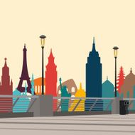 World landmarks cityscape