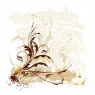 calligraphy flowers ornament on beige grunge background N5