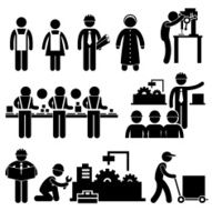 Factory Worker Working Pictogram