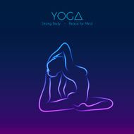 Yoga pose woman&#039;s silhouette N9