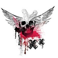 Grunge Wings and Skulls