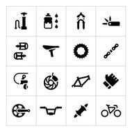 Set icons of bicycle parts and accessories N2