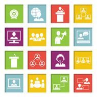 Meet people online icons set N2