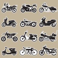 Motorcycle Icons set Vector Illustration