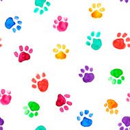 Watercolor illustration with animal footprints N4