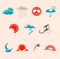 Weather Stamp Stencil Icon Set