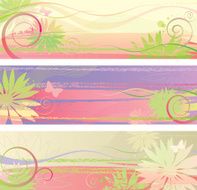 Abstract floral banners