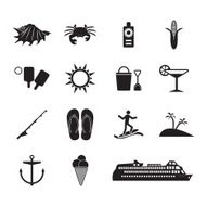 Summer Vacation Icons Set N4