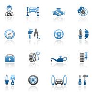 Blue Auto Service Icon Set N2