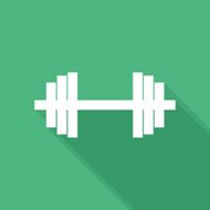 Flat long shadow barbell icon