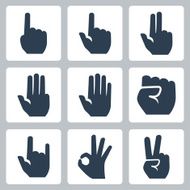 Vector hands icons set N2