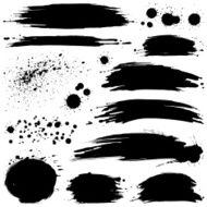 Brush strokes and splashes