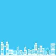 city on blue background vector