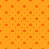 Seamless polka dots pattern with pumpkin