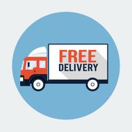 Free Delivery Truck Flat Icon N2