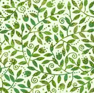 Textured Branches And Leaves Seamless Pattern Background N2