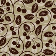 Seamless cherry with leaf background