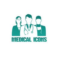 Medical icon with different doctors