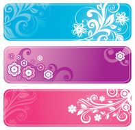 Set of floral banners N4