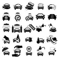 Car wash icons set N7