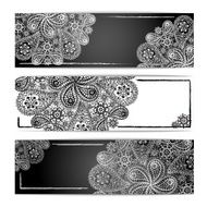 Set of snowflakes frame Christmas greeting card Beautiful lace ornament N2
