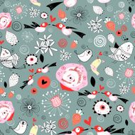 pattern of flowers and birds N2