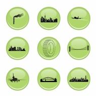 Green industrial icons