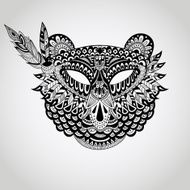 Vector american indian mask of Bear N2