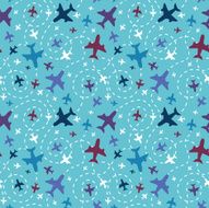 Airplanes in the sky seamless pattern N2