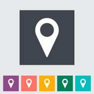 Map pointer flat single icon N2