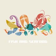 Vector fish and seafood icon