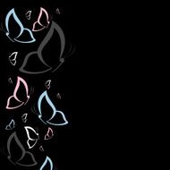 Black background with butterflies