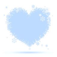 I like winter! Heart shape of snowflakes