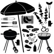 BBQ collection Barbecue icons vector set