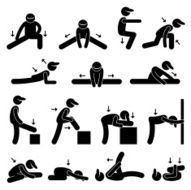 Body Stretching Exercise Stick Figure Pictogram Icon N2