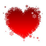 I like winter! Heart shape of snowflakes N2