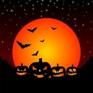 illustration on a Halloween theme with pumpkins