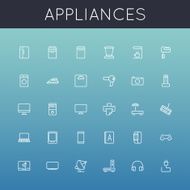 Vector Appliances Line Icons N2