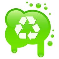 Recycle icon on a blot