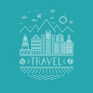 Vector travel poster design template