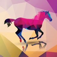 Geometric polygonal horse pattern design vector illustration