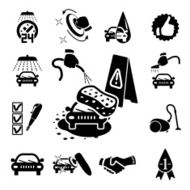 Car wash icons set N8