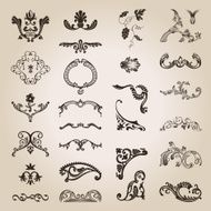 flower calligraphic vintage royal design elements Vector
